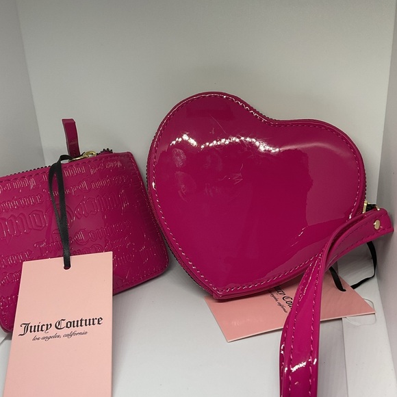 Juicy Couture Raspberry Tart Heart Wristlet and Wallet Set - Picture 9 of 12